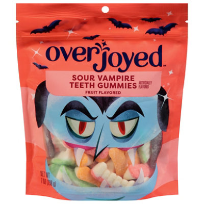 Overjoyed Sour Fruit Flavored Vampire Teeth Gummies - 7 Oz - Image 1