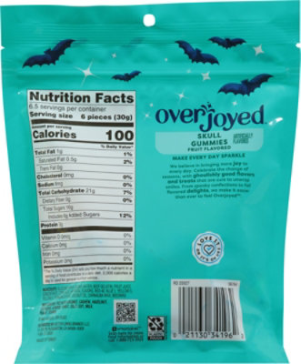 Overjoyed Fruit Flavored Skull Gummies - 7 Oz - Image 5