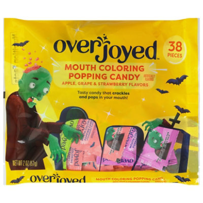 Overjoyed Mouth Coloring Apple, Grape & Strawberry Flavors Popping