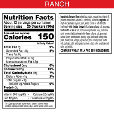 Cheez-It Cheese Crackers Hidden Valley Ranch Baked Snack Crackers - 12.4 Oz - Image 3