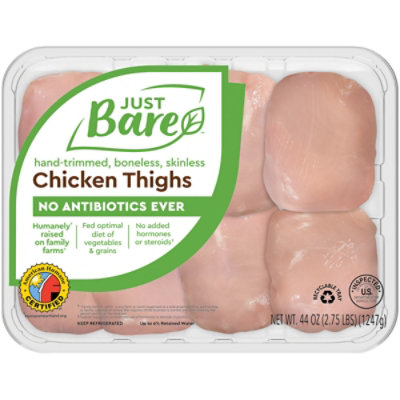Just Bare Chicken Thighs Boneless - 44 OZ - Image 1