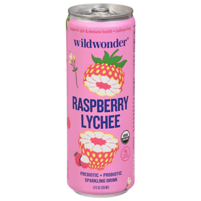 Wildwonder Raspberry Lychee Sparkling Prebiotic - 12 FZ - Image 3