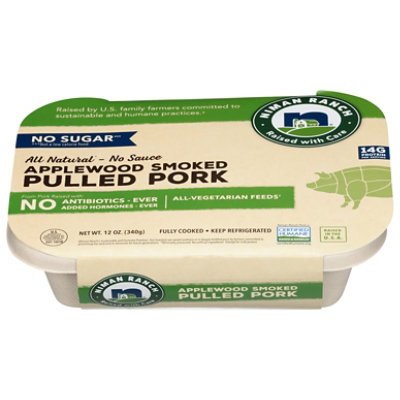 Niman Ranch Applewood Smoked Pulled Pork - 12 OZ - Image 1