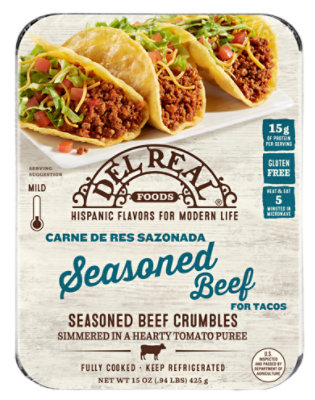 Del Real Seasoned Beef For Tacos - 15 OZ - Image 1