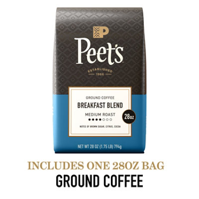 Peets Coffee Breakfast Blend Medium Roast Ground Coffee - 28oz Bag - 28 OZ - Image 4