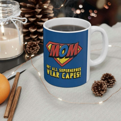 Onetify - Mom Super Hero Theme Mug 11oz - Image 4