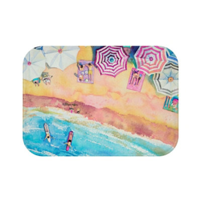Onetify - Colorful Day at the Beach Bath Mat Home Accents - 1 Pack - Image 1