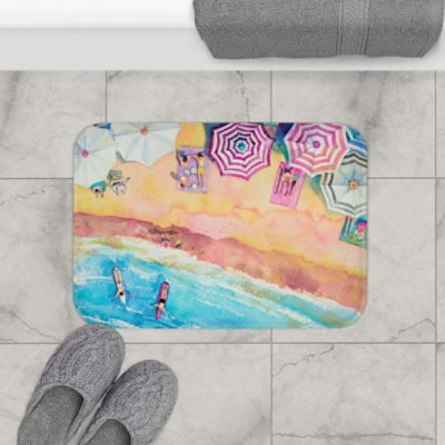 Onetify - Colorful Day at the Beach Bath Mat Home Accents - 1 Pack - Image 4