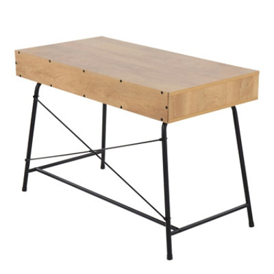 Yeah Depot - Casper Industrial Desk in Black Steel and Brown Wood by LumiSource - 1 Pack - Image 3