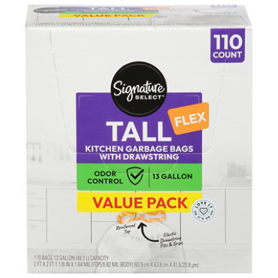 Signature Select Trash Bags Kitchen Flex Value Pack 110 Bags - 110 CT