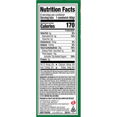 Kemps Pink Peppermint Ice Cream Sandwiches 6 Pack - 21 FZ - Image 3