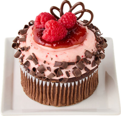 Pavillions Jumbo Choc Raspberry W/ Rasp Icing Cupcake - EA - Image 1