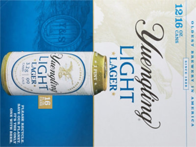 Yuengling Light Lager - 12-16 FZ - Image 4