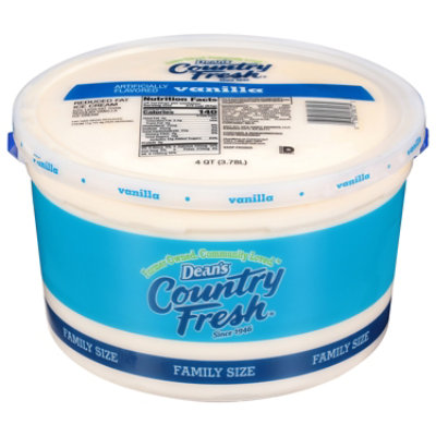 Deans Country Fresh Ice Cream Reduced Fat Vanilla 4 Quart Plastic Pail - 4 QT - Image 2