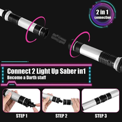 RAINBEAN - LED Light Up Saber with Sound - 2 Each - Image 5