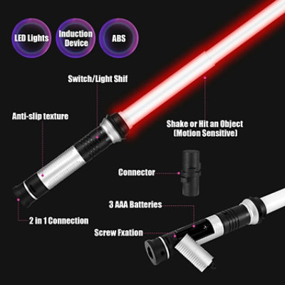 RAINBEAN - LED Light Up Saber with Sound - 2 Each - Image 6