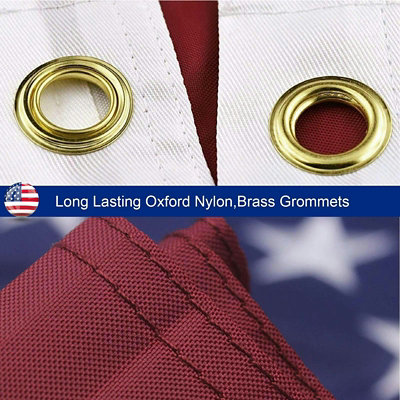 Hometeczone - 3x5ft American Flag Outdoor Embroidered Stars USA Flag Sewn Stripes - 1 Each - Image 3
