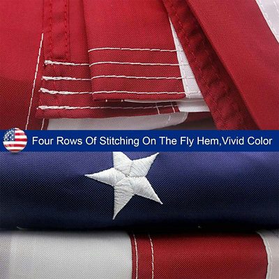 Hometeczone - 3x5ft American Flag Outdoor Embroidered Stars USA Flag Sewn Stripes - 1 Each - Image 4