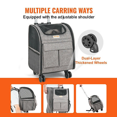 Vevor - Rolling Pet Carrier with Wheels - 1 Each - Image 3