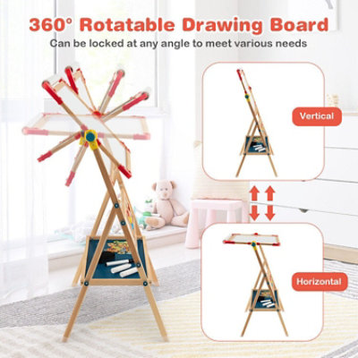 Hooya Imp.& Exp. - 3-in-1 Wooden Art Easel for Kids with Drawing Paper Roll - 1 Each - Image 2