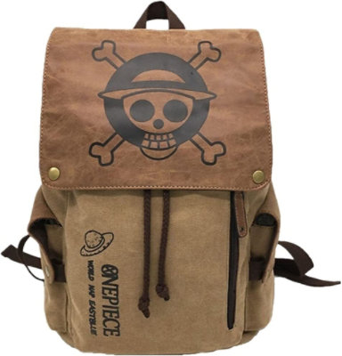 Afoxsos - Afoxsos Japanese Anime Backpacks Canvas 10.6"x4.7"x16.5" - Grey & Brown - 1 Each - Image 1