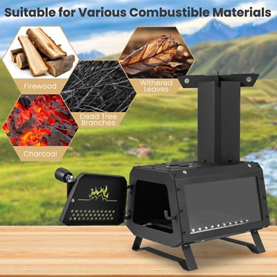 Adawe-Store - Portable Stove Fire Pit - Ideal for Outdoor Camping & Hiking - 1 Each - Image 2