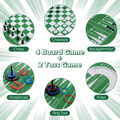 Hooya Imp.& Exp. - 12-in-1 Combo Game Table Set Foosball Air Hockey Pool Chess Ping Pong - 1 Each - Image 2