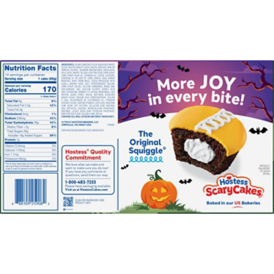 Hostess ScaryCakes Cupcakes - Chocolate Snack Cakes with Creamy Filling - 14 Count - Image 7
