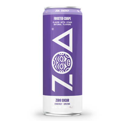 Zoa Frosted Grape Zero Sugar Energy Drink - 12 Oz