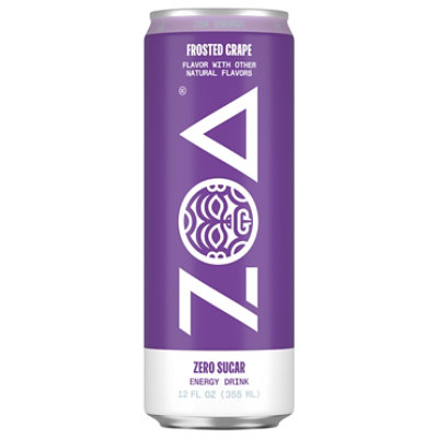 Zoa Frosted Grape Zero Sugar Energy Drink - 12 Oz - Image 3