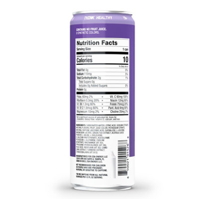 Zoa Frosted Grape Zero Sugar Energy Drink - 12 Oz - Image 2