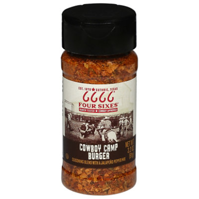 Four Sixes Cowboy Camp Burger Seasoning Blend 3.2oz Bottle - 3.2 OZ - Image 3