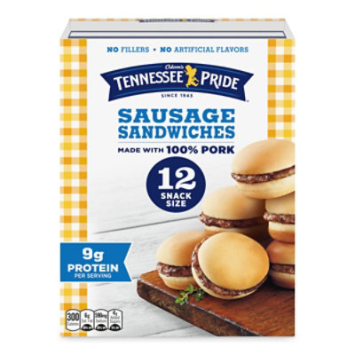 Odom's Tennessee Pride Sausage & Biscuits, Snack Size Frozen Breakfast Sandwiches, 12 Ct, 19.2 Oz - 19.200O - Image 1