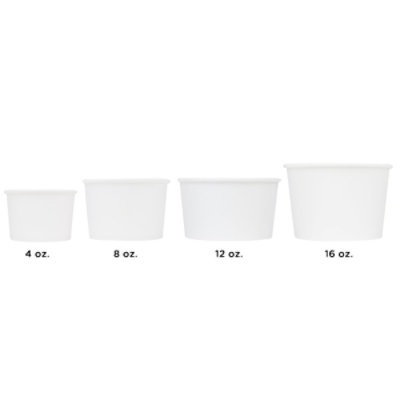 Karat Earth 16oz Eco-Friendly Paper Food Containers (114.6mm), White - 500 pcs - Image 4