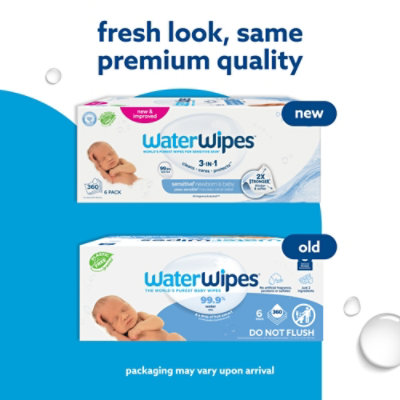 WaterWipes Original 99.9% Water Based Unscented & Hypoallergenic Baby Wipes - 360 Count - Image 2