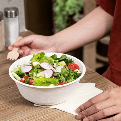 Karat Earth 32oz PFAS Free Eco-Friendly Bagasse Rice Bowl, White- 500 pcs - Image 3