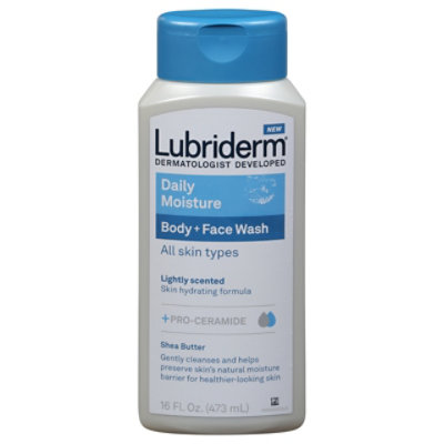 Lubriderm Daily Moisture Body Plus Face Wash, Light Fragrance, 16 Fl. Oz - 16 FZ - Image 3