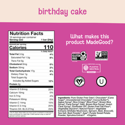 Made Good Drizzled Bday Cake Granola Bar Fmly Pk - 8.5 OZ - Image 3