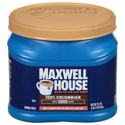 Maxwell House 100 Percent Colombian Ground Coffee,3.1 Oz Canister - 23.1 OZ - Image 1