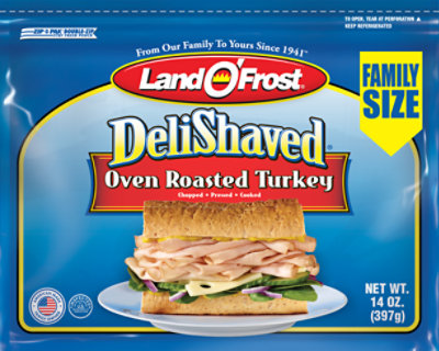 Land O'frost Deli Shaved Oven Roasted Turkey Family Size 14oz - 14 OZ - Image 1