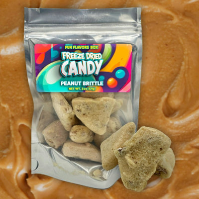 Fun Flavors Box Freeze Dried Candy Peanut Butter Brittle Crunchy Treats 2 oz - Image 2