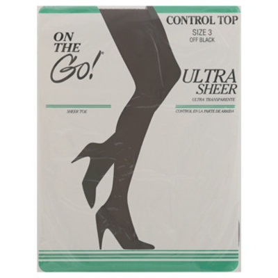 Otg Ult Sheer Ctl Top Off Blk Sz 3 - 1 PR - Image 3