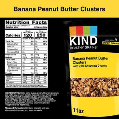 Kind Banana Peanut Butter With Dark Chocolate Chunks Granola Clusters - 11 OZ - Image 2