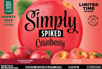 Simply Spiked Cranberry Variety Pack Beer - 12-12 Fl. Oz. In Cans - 12-12FZ - Image 6