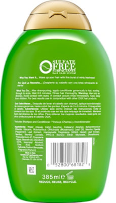 Ogx Extra Strength Refreshing Scap Plus Rosemary Mint Conditioner, 13 Fl. Oz. - 385 ML - Image 5