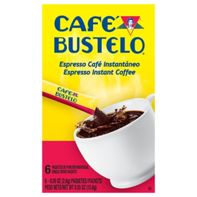 Cafe Bustelo 0.55 Ounce Caffeinated Instant 6 Count Packet - 0.55 OZ - Image 1