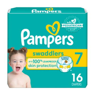 Pampers Swaddlers Diapers Base Version 2x/duo 7/giant Plus - 16 CT - Image 2