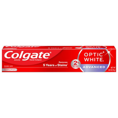 Colgate Travel Size Optic White Advanced Hydrogen Peroxide Toothpaste Sparkling White - 1.45 OZ - Image 2