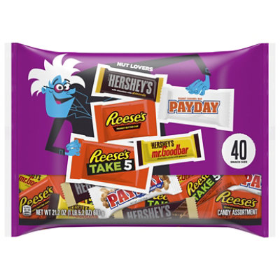 Hersheys Payday And Reeses Assorted Flavored Snack Size Halloween Candy Multipack - 40-21.2 Oz - Image 3