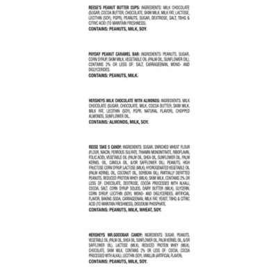 Hersheys Payday And Reeses Assorted Flavored Snack Size Halloween Candy Multipack - 40-21.2 Oz - Image 4